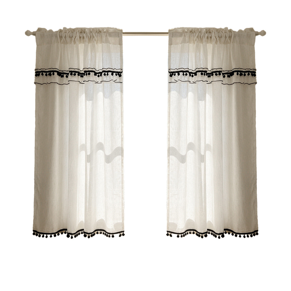 Elegante transparente Spitzenfensterdekorationen