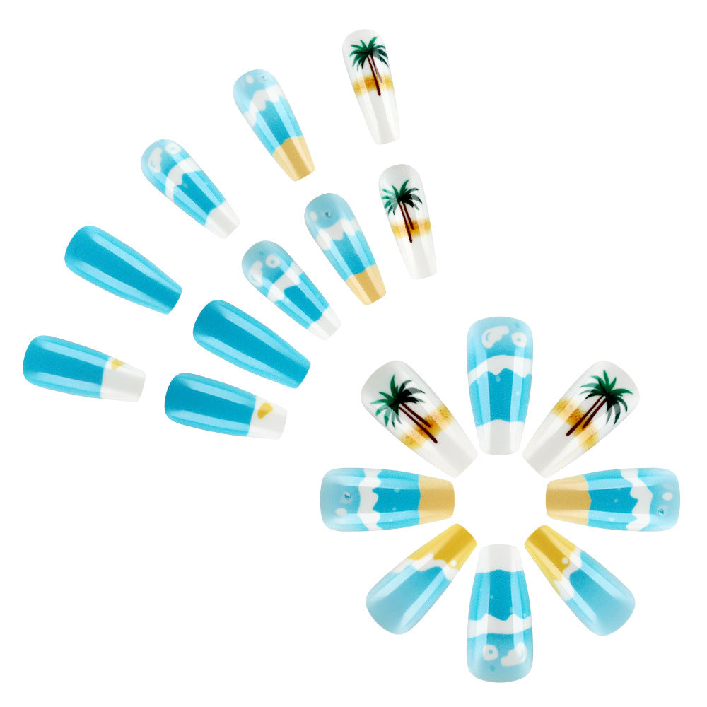 Tropisches Strand-Themen Press-On Nagelset Brehn