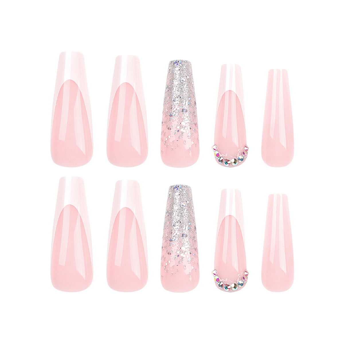 Kunstvolle Gel-Nägel mit Glitzer- und Ombre-Effekt Brehn