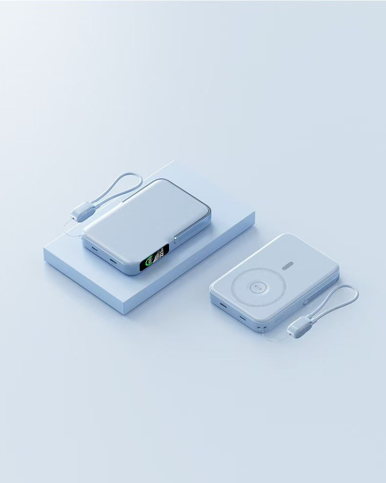 Powerbank mit Integrierter Kabelloser Ladefunktion und Lcd-Display Brehn