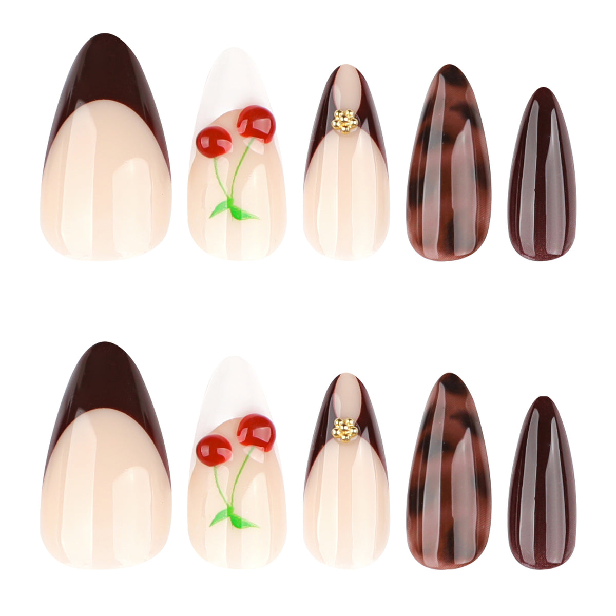 Künstliche Nagelkunst mit kirschblüten Design Brehn