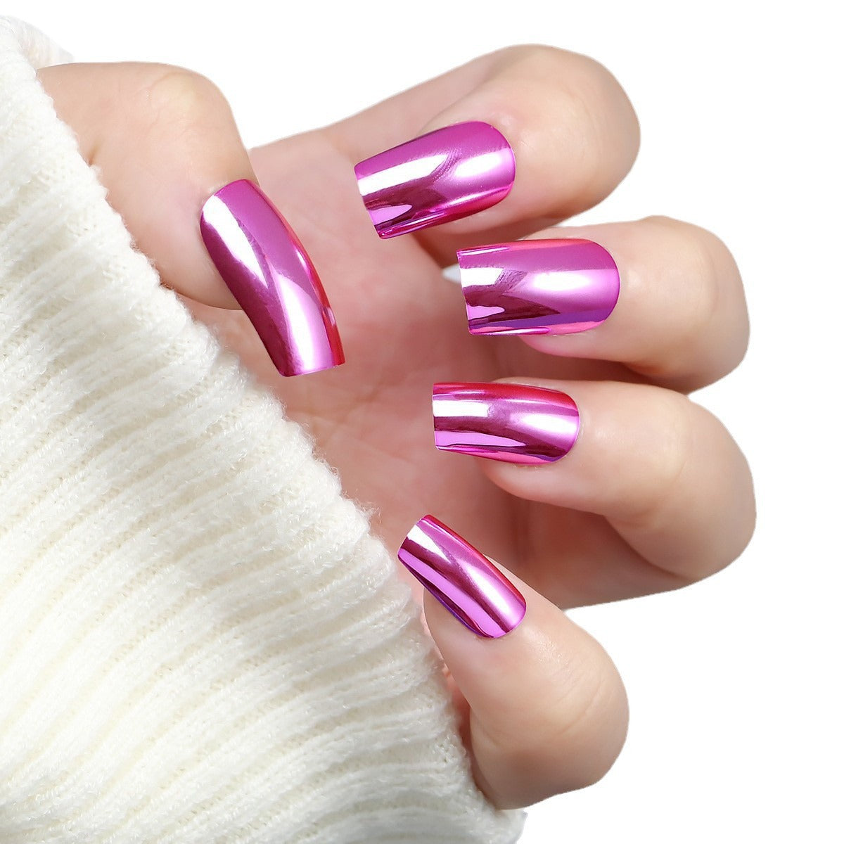 Chrome Finish Press-On Nails Brehn