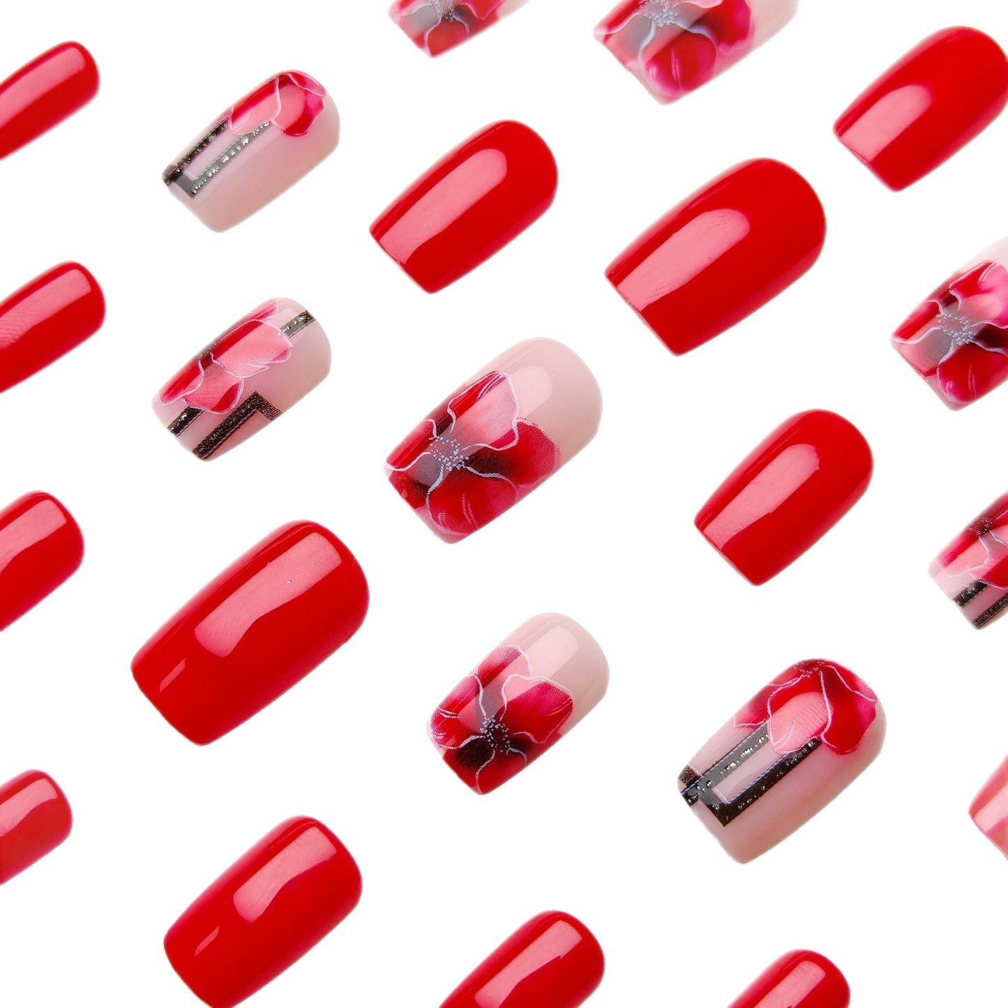Kreative Kunstnägel mit Stilvollen Mohnblumen-Design Brehn