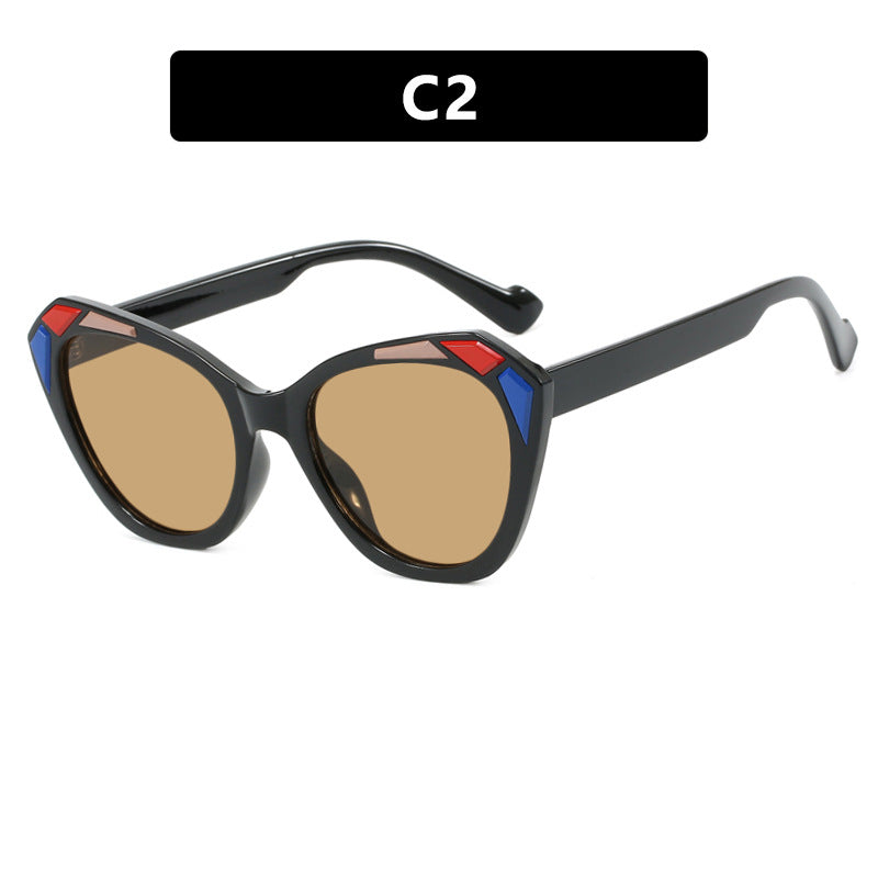 Damen Katzenaugen-Sonnenbrille mit modischen Details Brehn