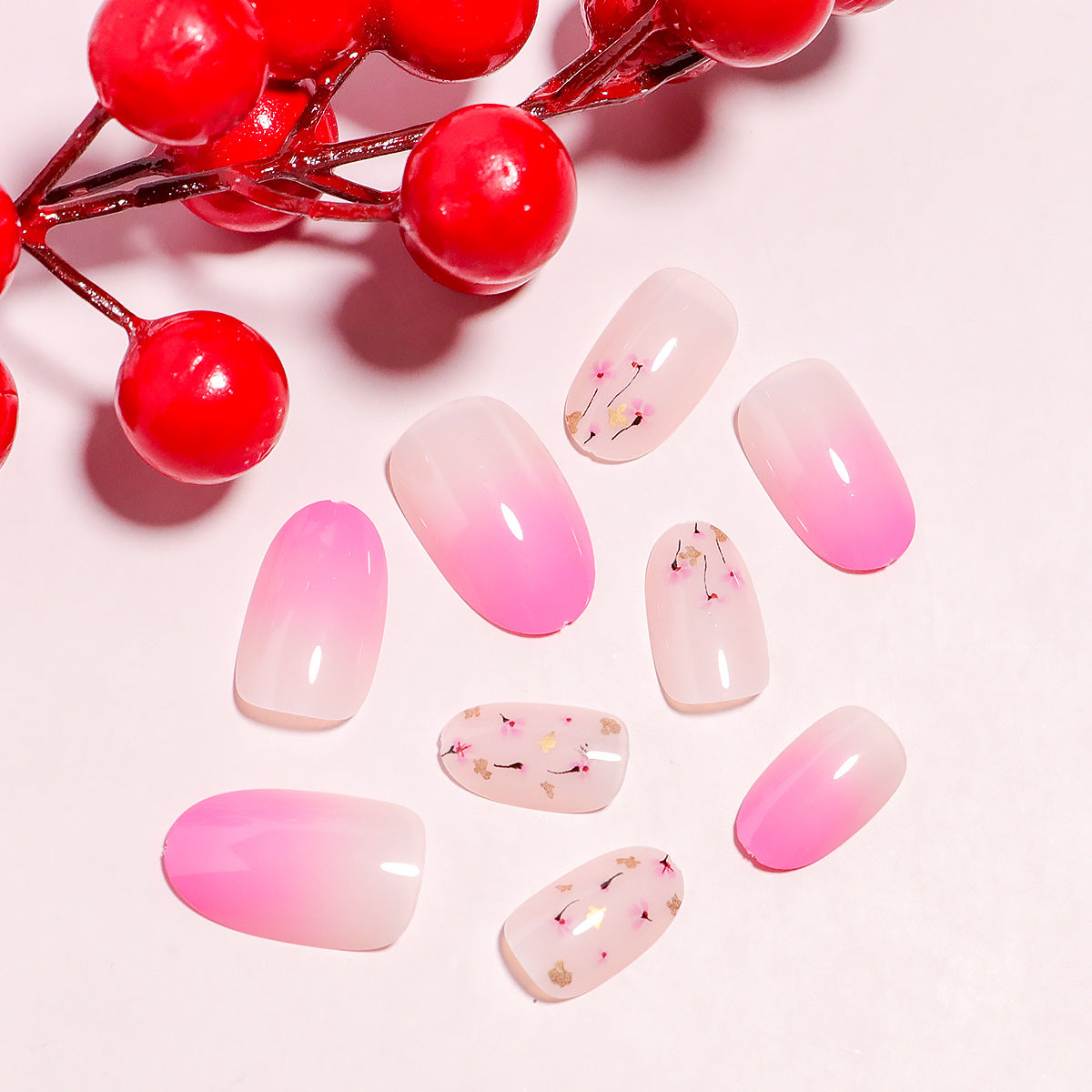 DIY Press-On Nail Art Set mit Blumendesign Brehn