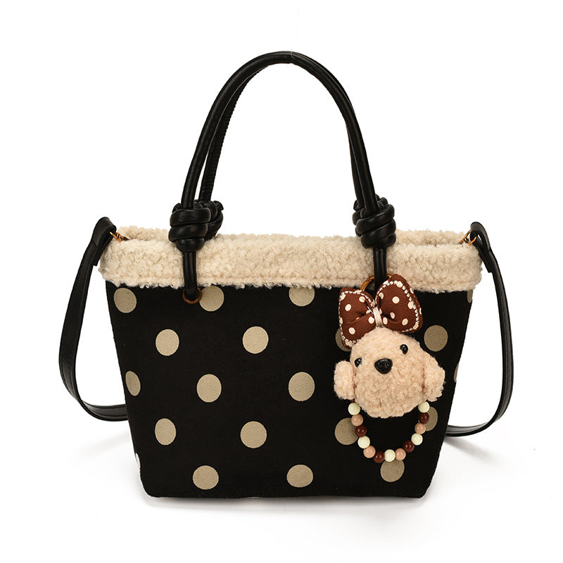 Punkte Plüsch Handtasche