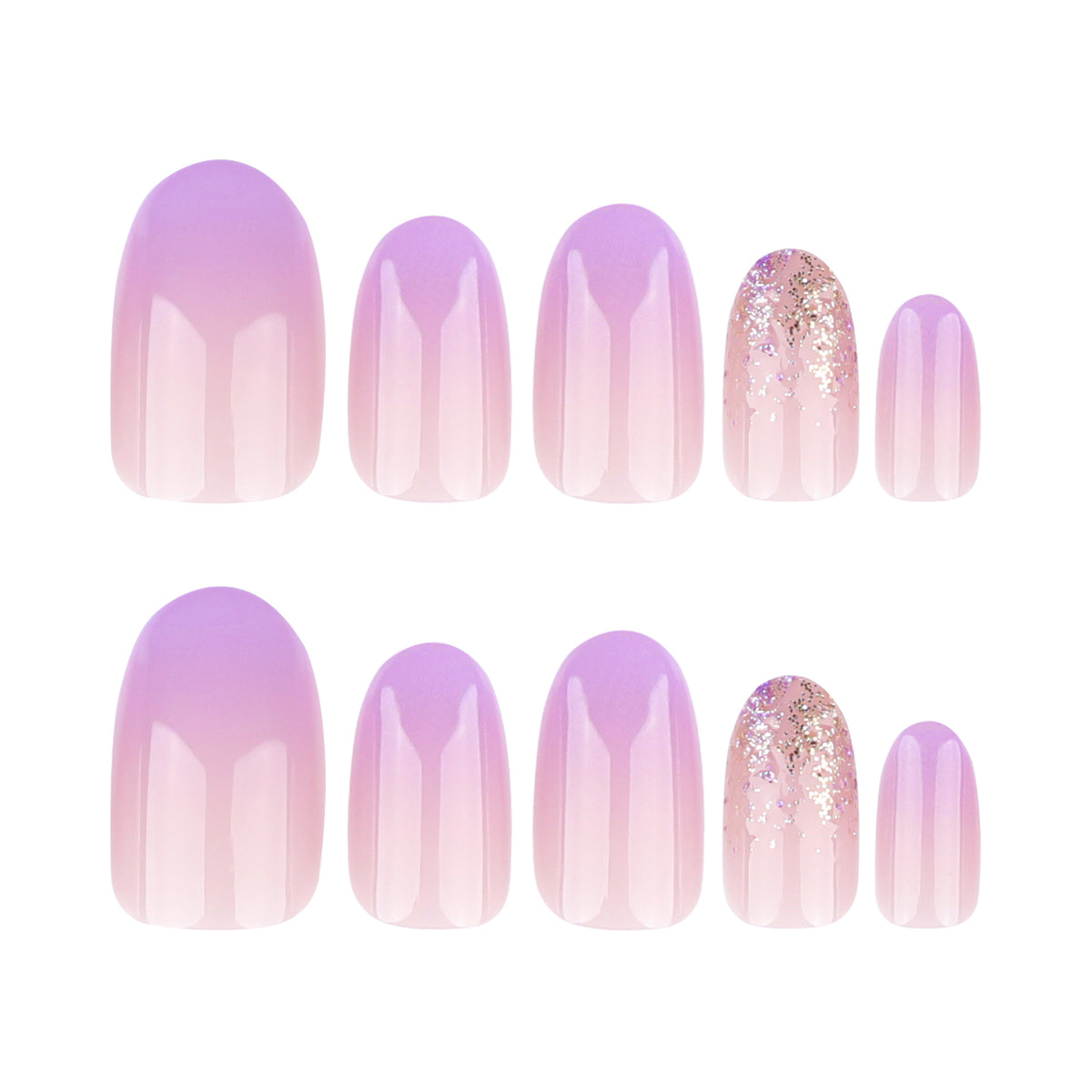 Kunstvolle Nagelkunst mit Ombre-Design und Glitzerakzenten Brehn