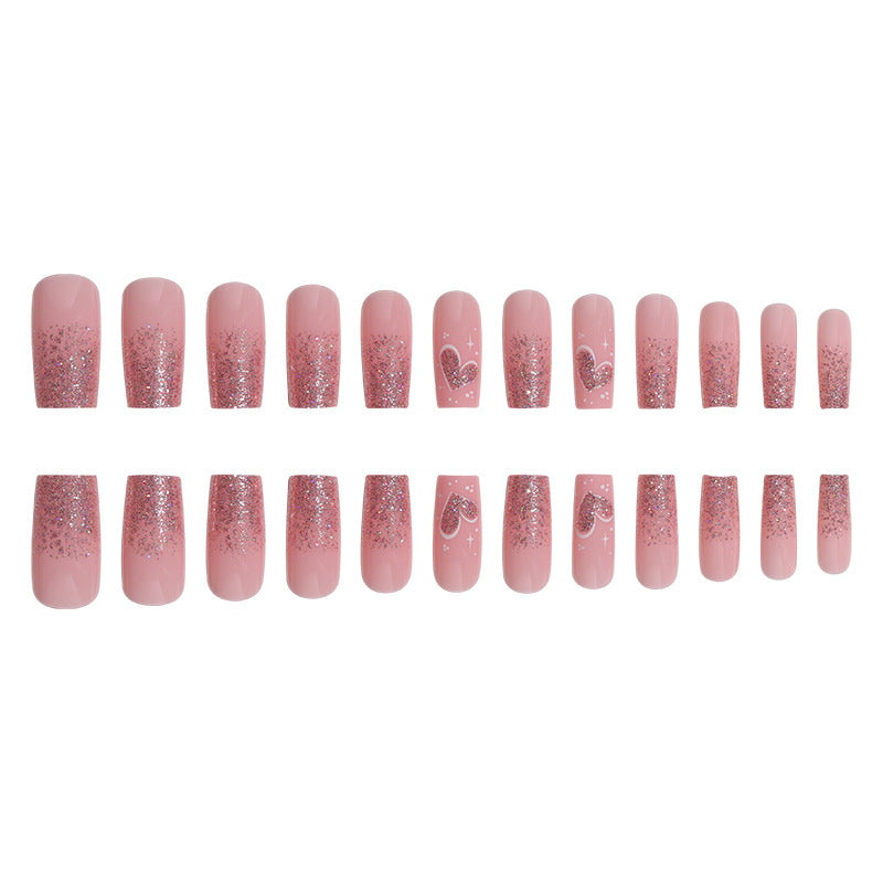 Elegantes glitzerndes Press-On-Nagel-Set Brehn