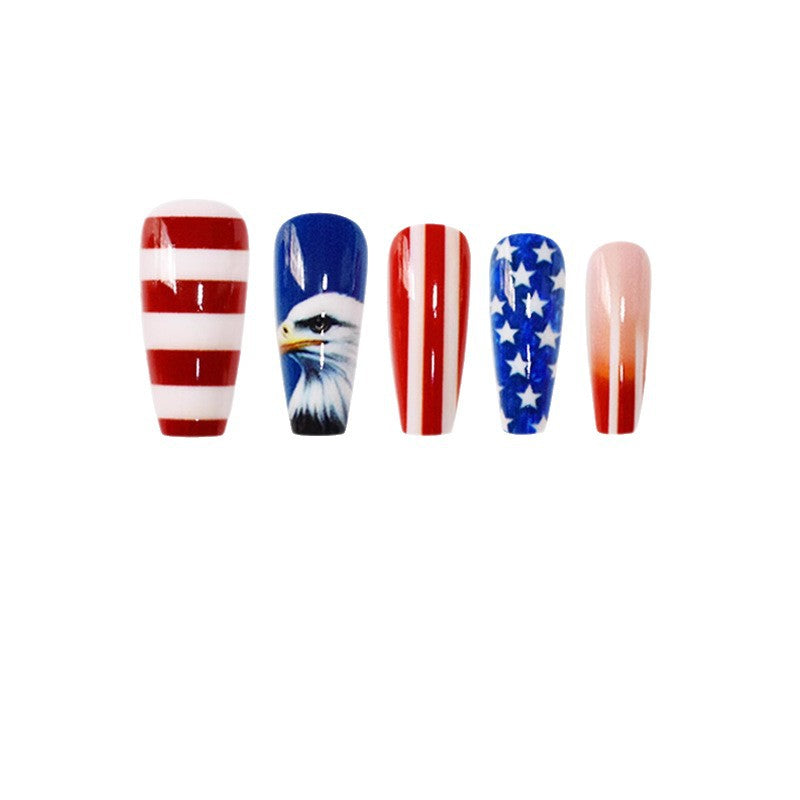 Patriotisches Thema Press-On Nagelkunst Brehn