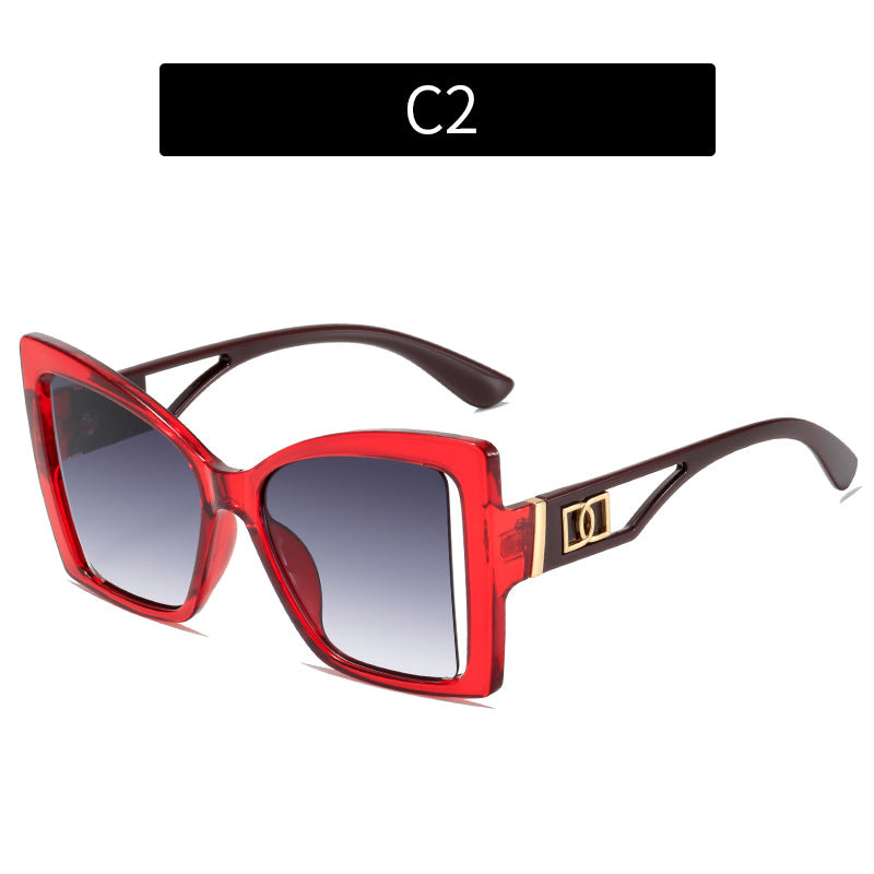 Übergroße geometrische Rahmen-Sonnenbrille