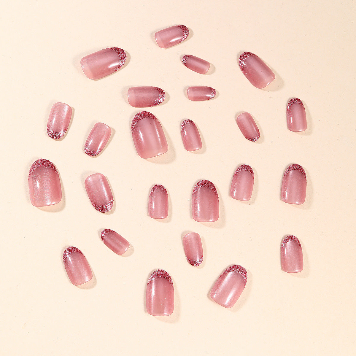 Glamourös Glitter Französischer Tipp Nagelkunst Brehn