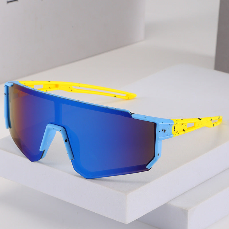 Herren Futuristische Übergroße Schild Sonnenbrille Brehn