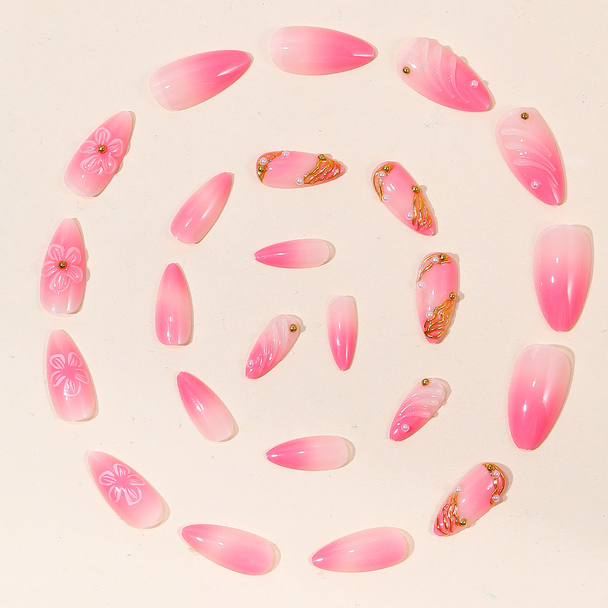 Elegante Blumen 3D Nagelkunst Brehn