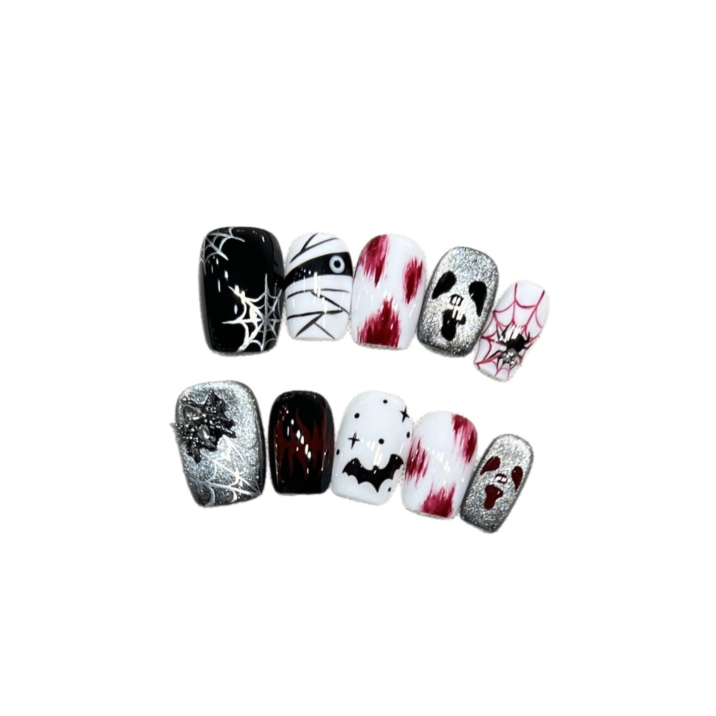 Künstlerisches Halloween Press-On Nagelkunstset Brehn