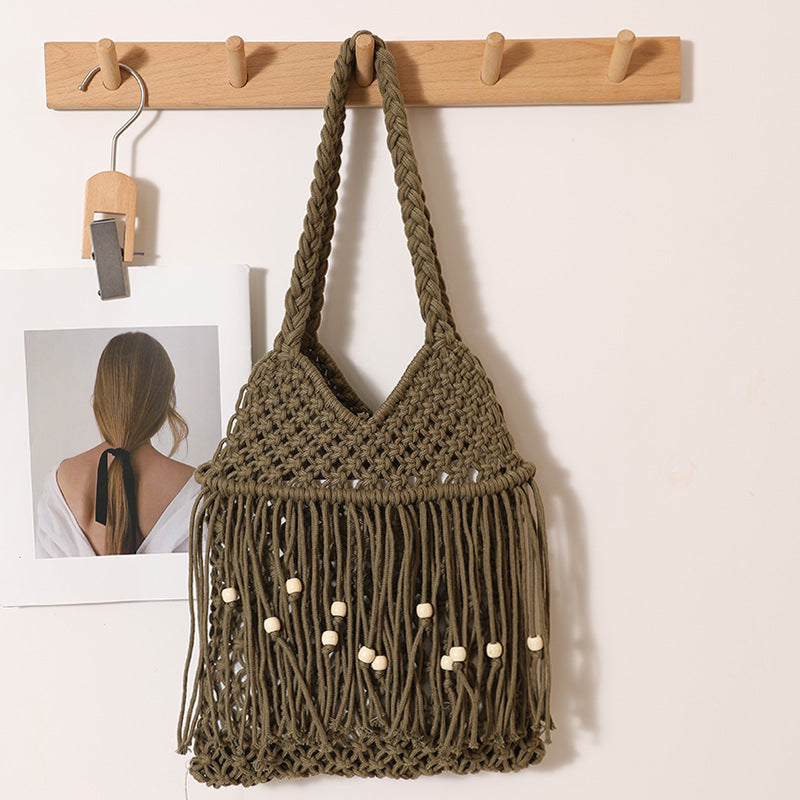 Gehäkelte Strandtasche mit Fransigen Details Brehn
