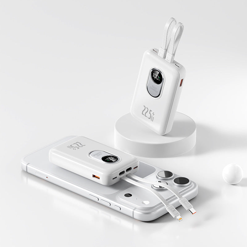 Powerbank mit Schnellladefunktion und Integriertem Kabelsystem Brehn