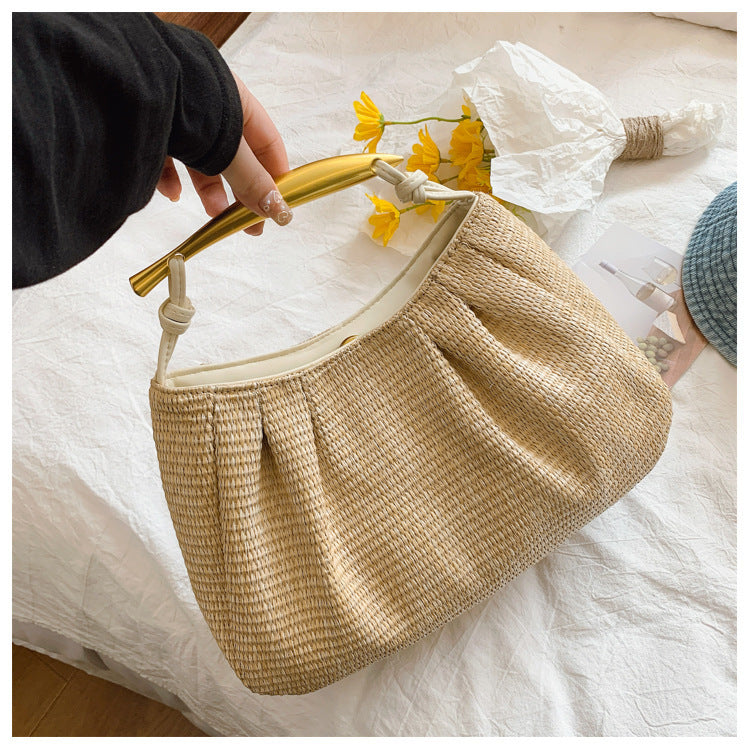 Handtasche mit Elegantem Holzgriff Brehn