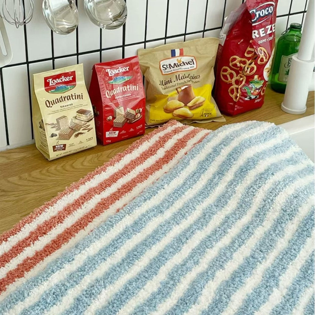 Plüsch Absorbierend Rutschfeste Gestreifte Badezimmermatte