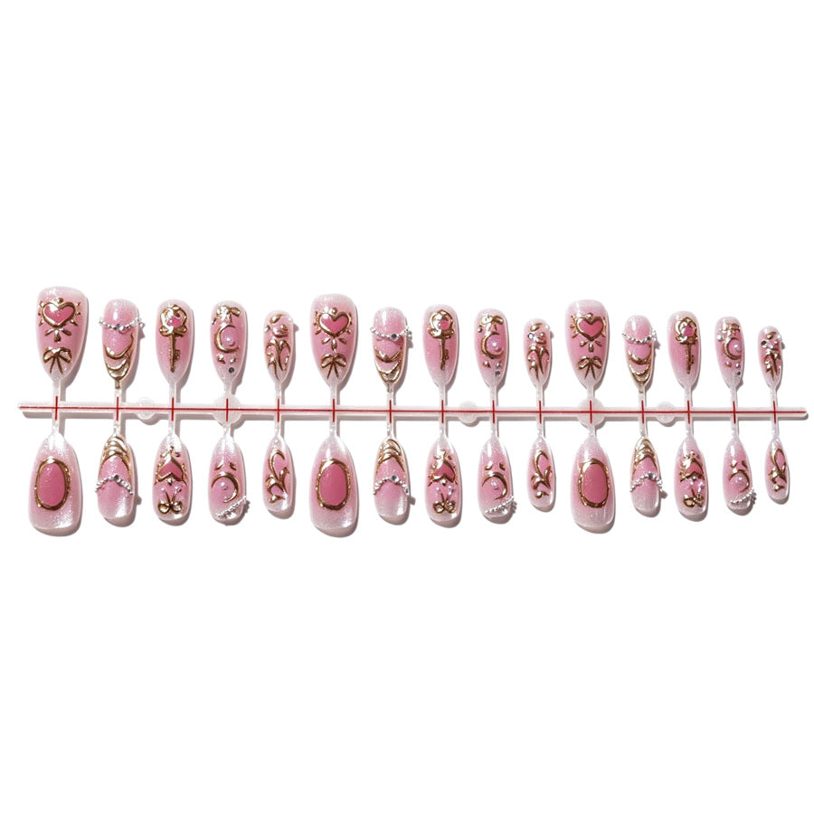 Dekoratives Press-On-Nagelset mit floralen Akzenten Brehn