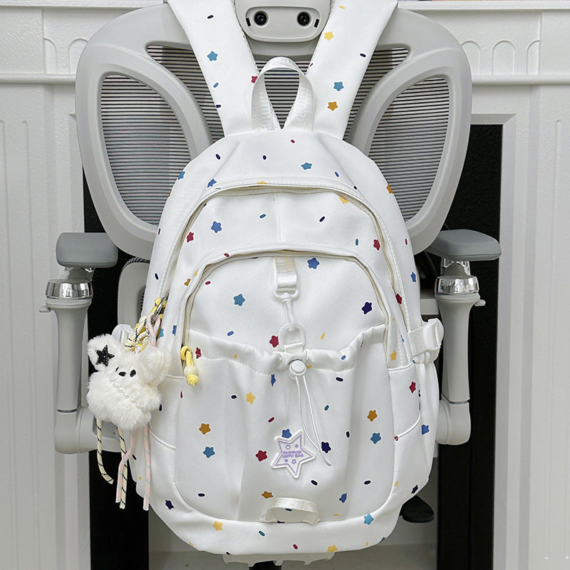 Rucksack mit Buntem Sternenmuster und Vielseitigen Fächern Brehn