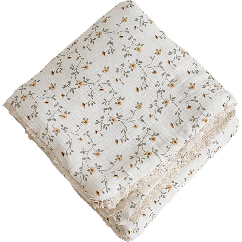 Unisex Atmungsaktive Musselin-Decke mit floralem Rüschendesign Brehn