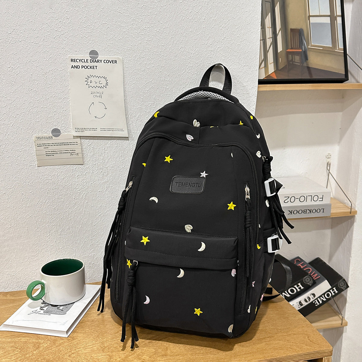 Stylischer Bestickter täglicher Rucksack Brehn