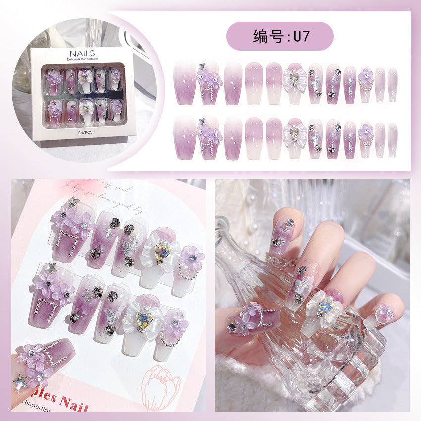 Dekorative florale Press-On-Nagelspitzen Brehn