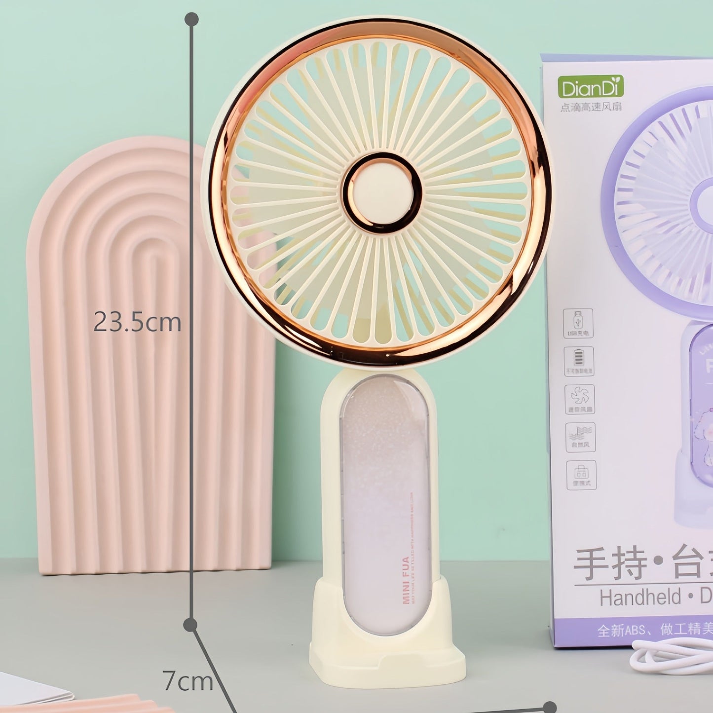 Frauen Tragbarer Mini USB Ventilator mit Stilvollem Design Brehn