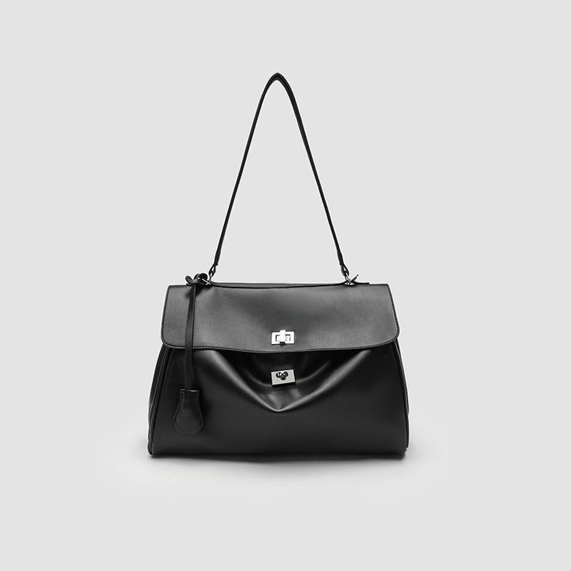 Strukturierte Lederhandtasche Brehn