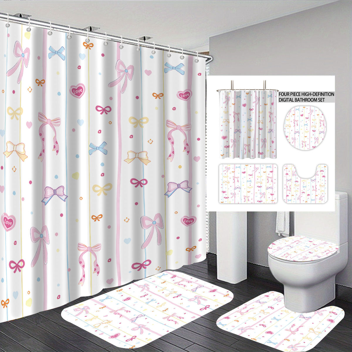 Bunny-Themen digitales Badezimmer Dekor Set Brehn