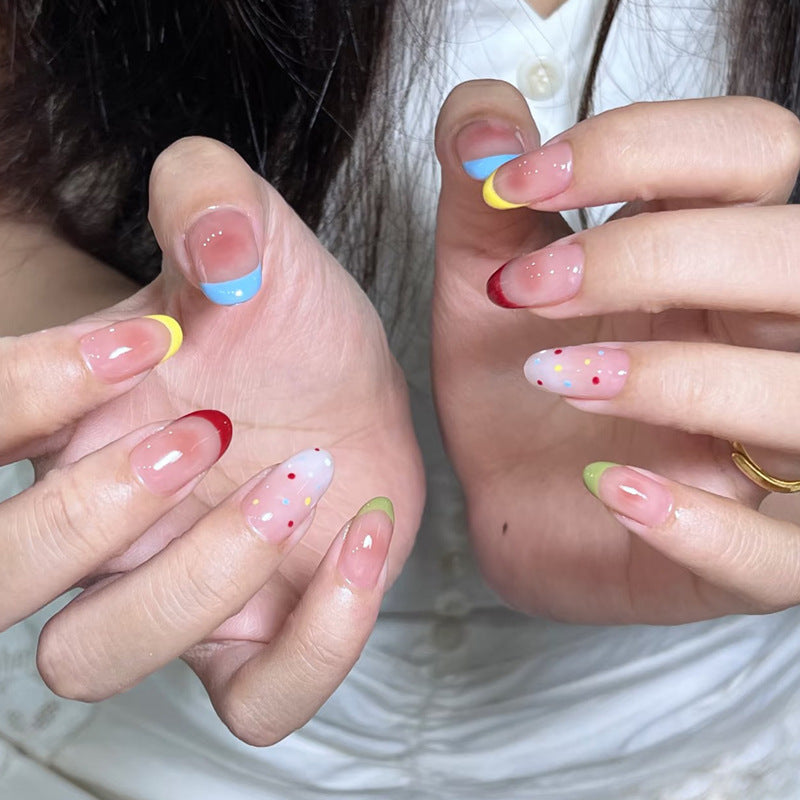 Künstlerisches Multi-Farben Press-On Nagelset Brehn