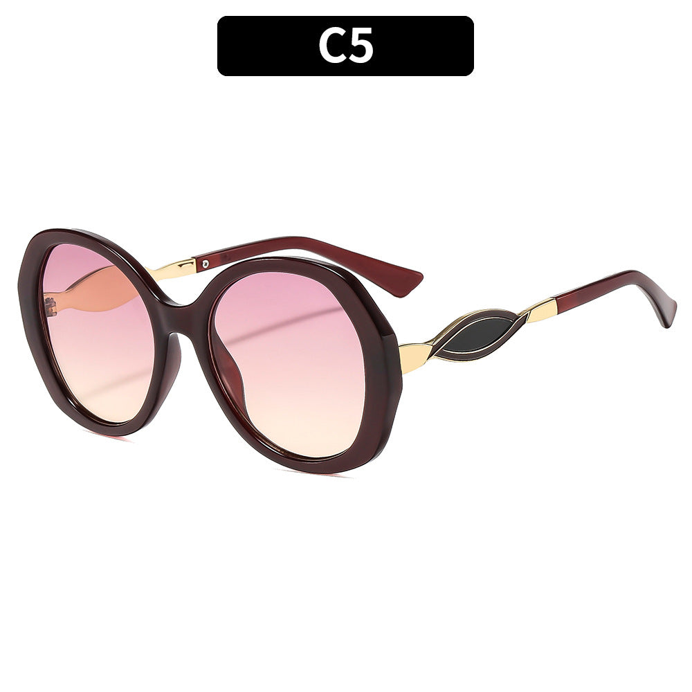 Oversized Geometric Shell Sonnenbrille Klassischer Stil