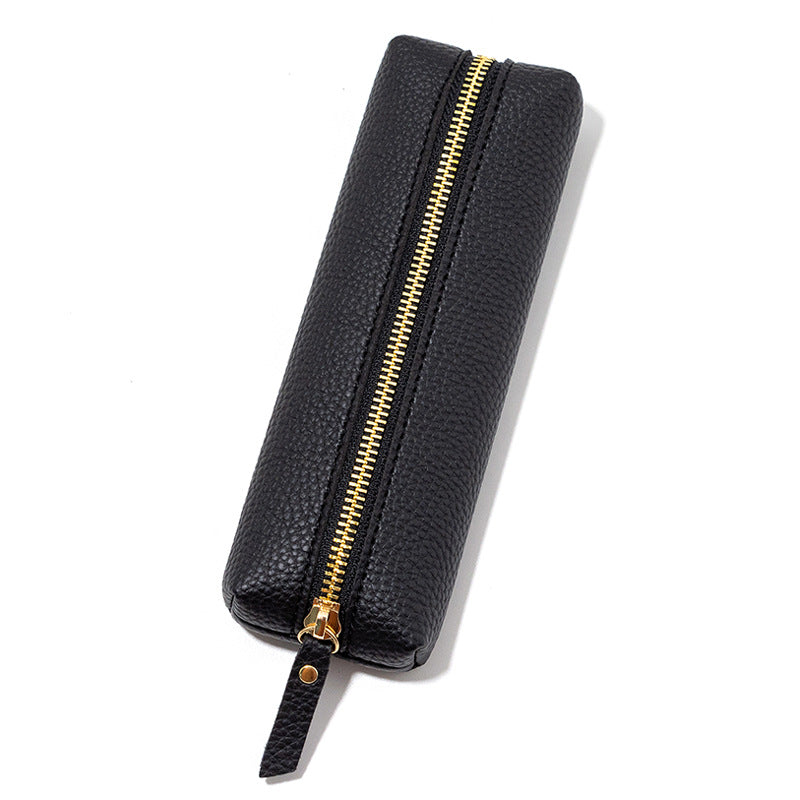 Premium Leder Reißverschluss Bleistift Etui Brehn