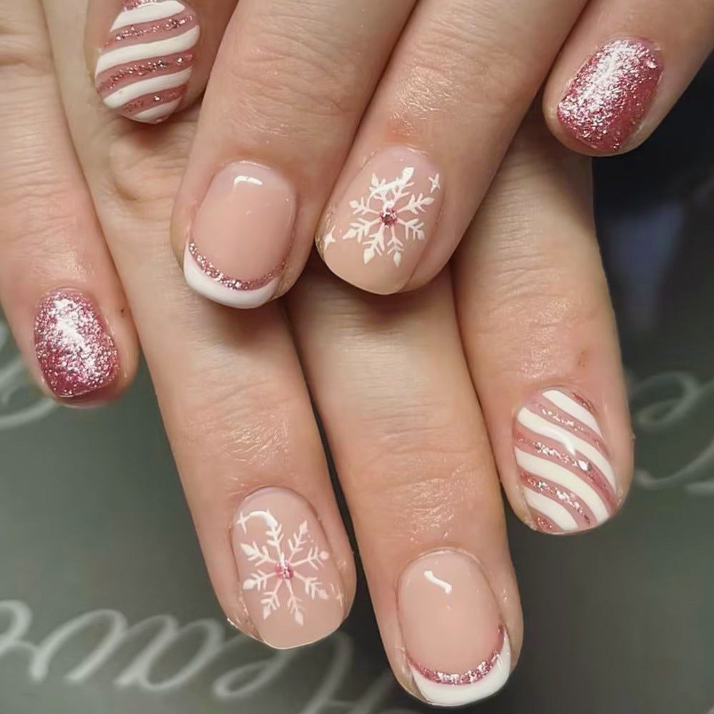 Festliche Winter-Themen Press-On Nagelkunst Design Brehn