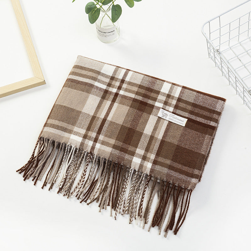 Damen Plaid-Fransen Schal aus weichem Material Brehn
