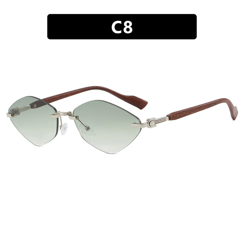 Damen geometrische Sonnenbrille mit luxuriösen Holzarmen und polarisierten Gläsern Brehn