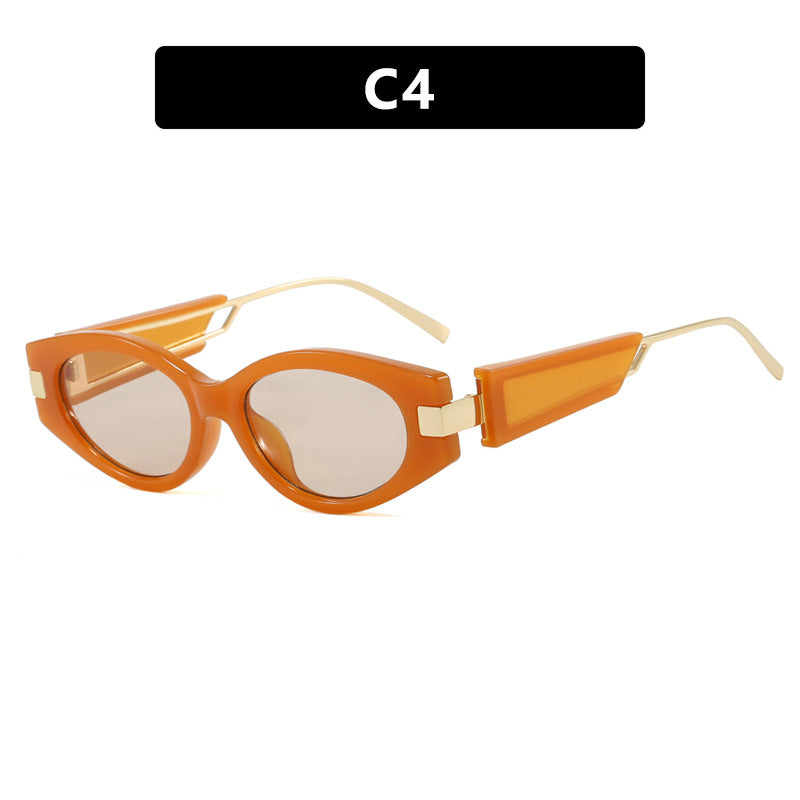 Damen elegante Cat-Eye Sonnenbrille mit goldenen Akzenten Brehn