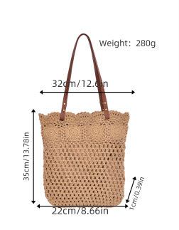 Designer Einkaufstasche mit Handgehäkeltem Detail Brehn