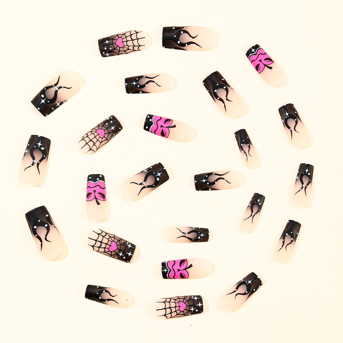 Gothic-Themen-Spinnen- und Kürbis-Nagelkunst-Erweiterungen Brehn