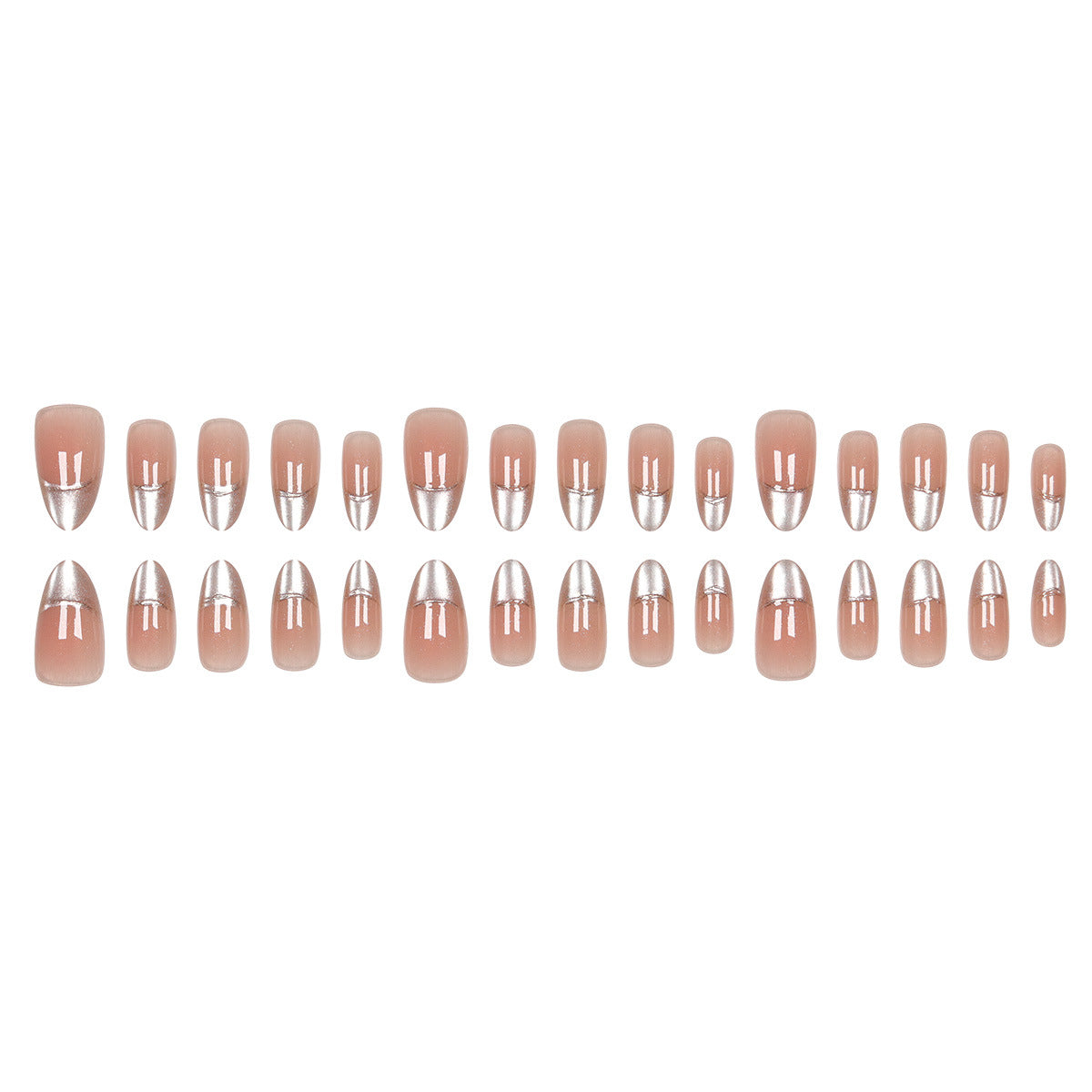 Elegante Stiletto Press-On Nägel mit perlmuttartigem Finish Brehn