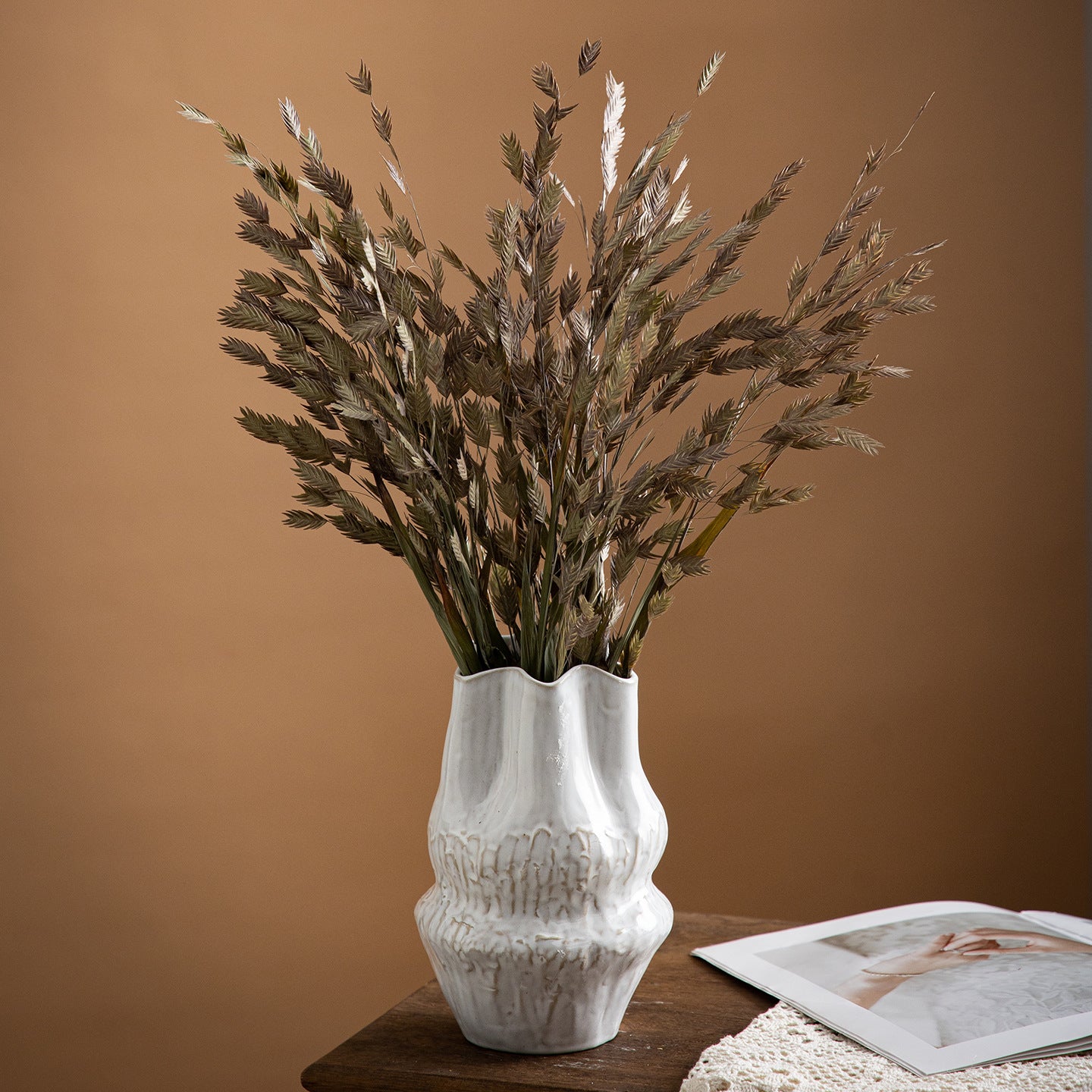 Handgefertigte Texturierte Keramische Dekorative Blumenvase