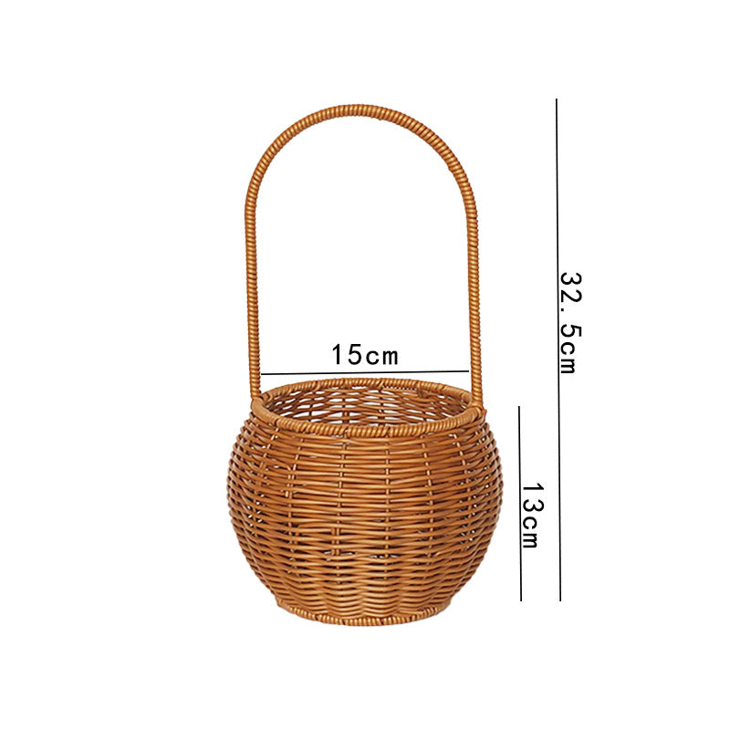 Handgefertigter Rattan Aufbewahrungskorb mit Griff Brehn