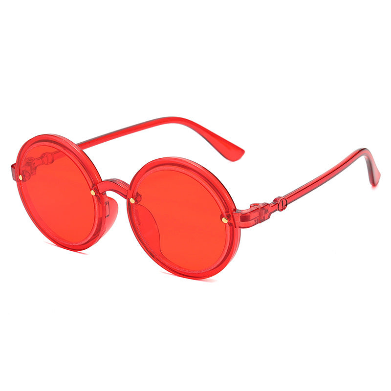 Damen Runde Sonnenbrille mit transparentem Rahmen Brehn
