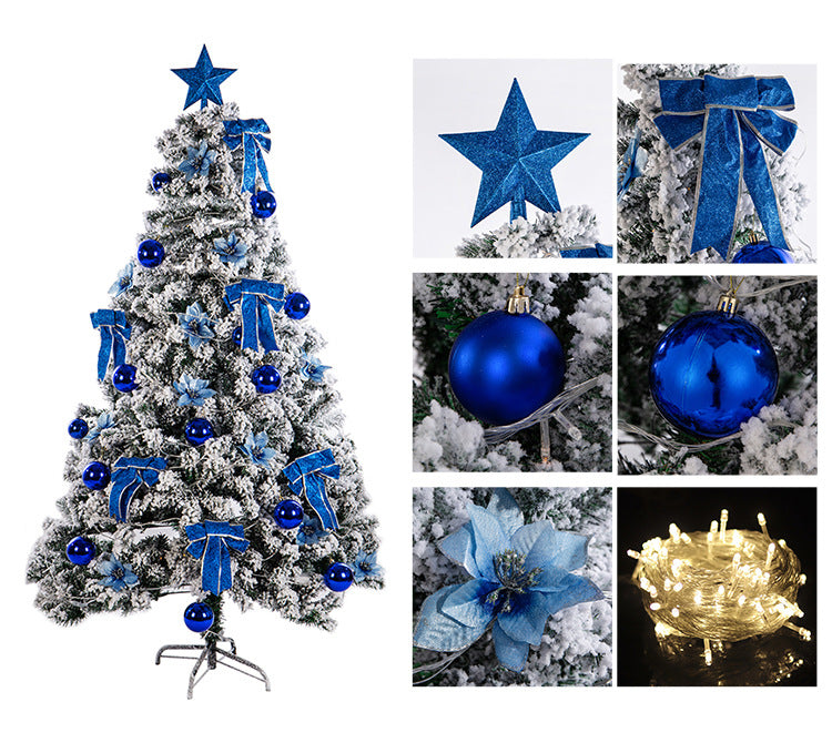 Premium Flocked Weihnachtsbaum mit dekorativen Ornamenten Brehn