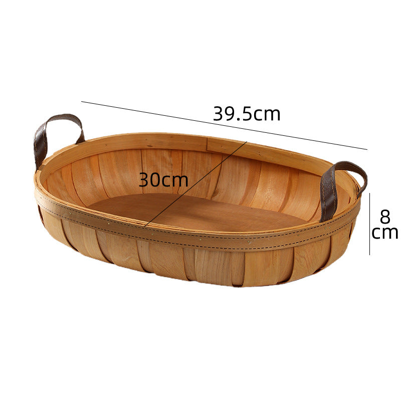 Unisex Handgefertigter Korb mit Ledergriffen Brehn