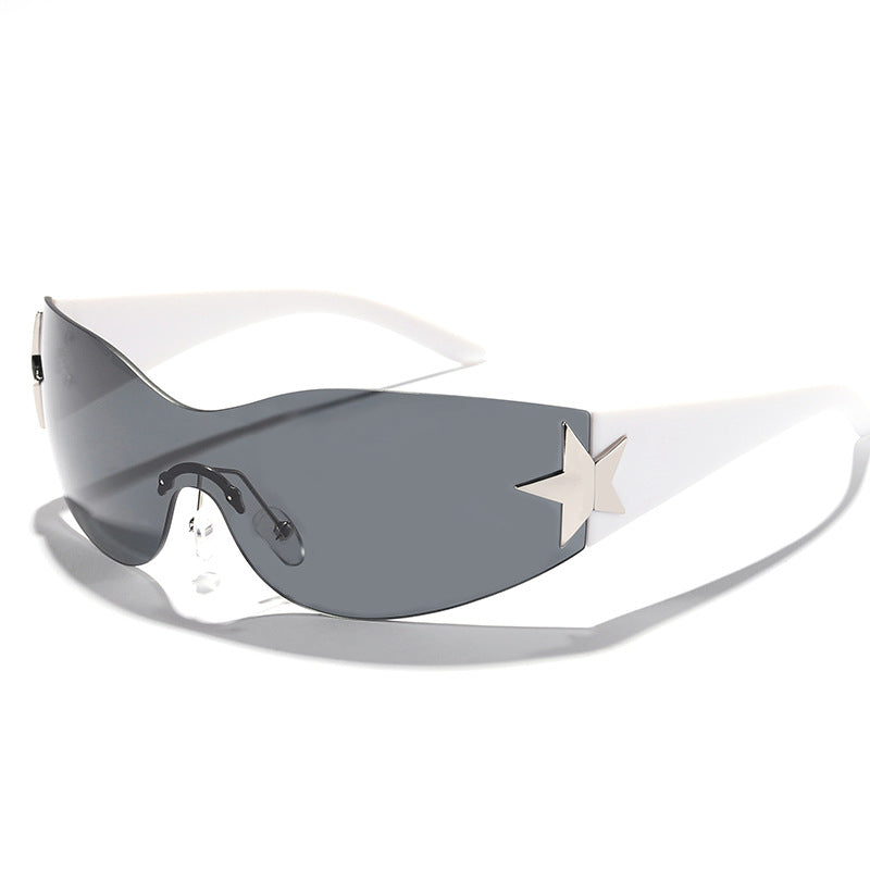Damen futuristische Design-Sonnenbrille mit einzigartigen Akzenten Brehn