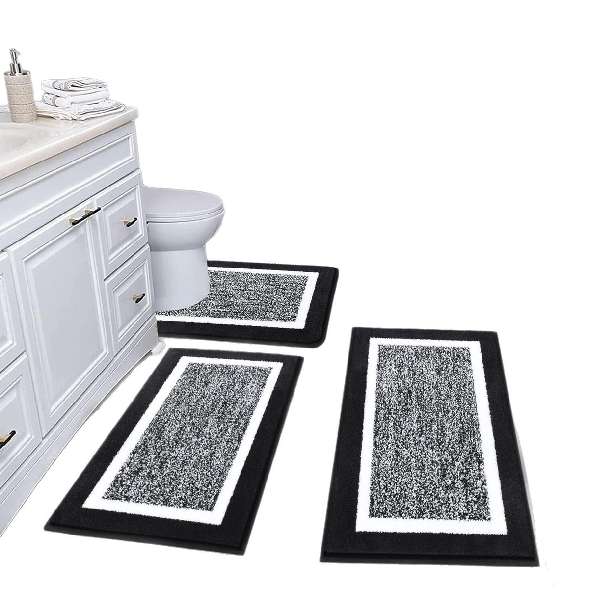 Plüsch Mikrofaser Badezimmermatte Set Brehn