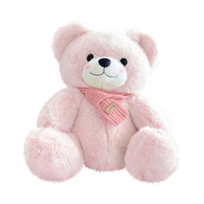 Plüsch-Sitzender Teddybär mit ultraweichem Kunstfell und Strickschal Brehn