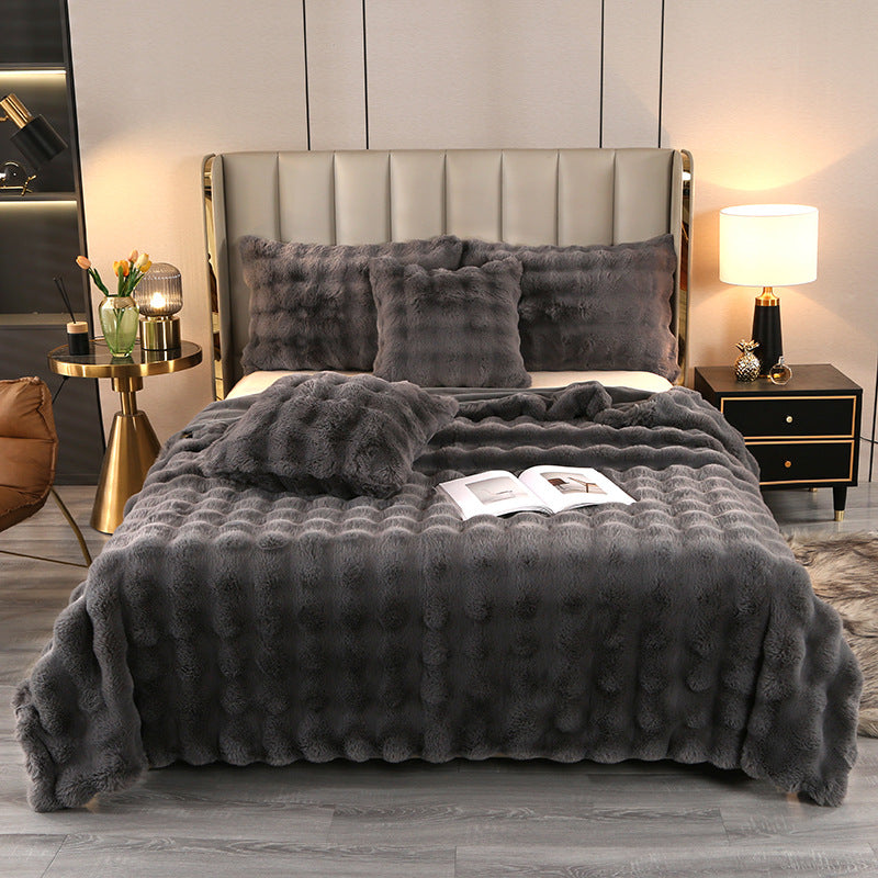 Luxuriöse Fuzzy Kunstfell-Decke