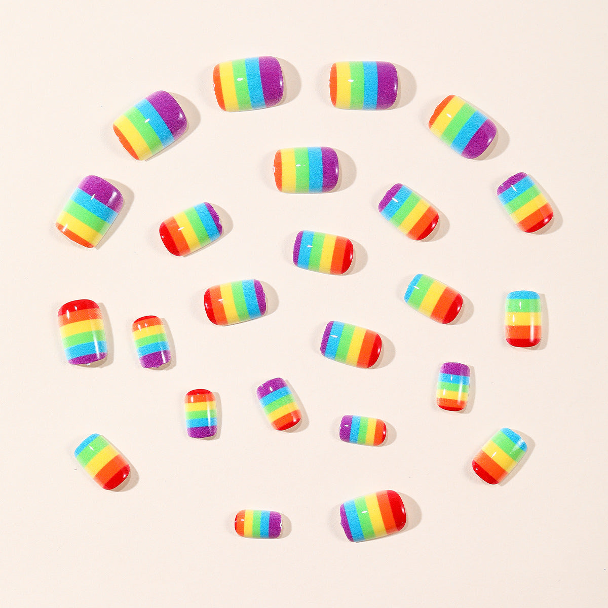 Schichtetes Regenbogen Nagelkunst Set Brehn